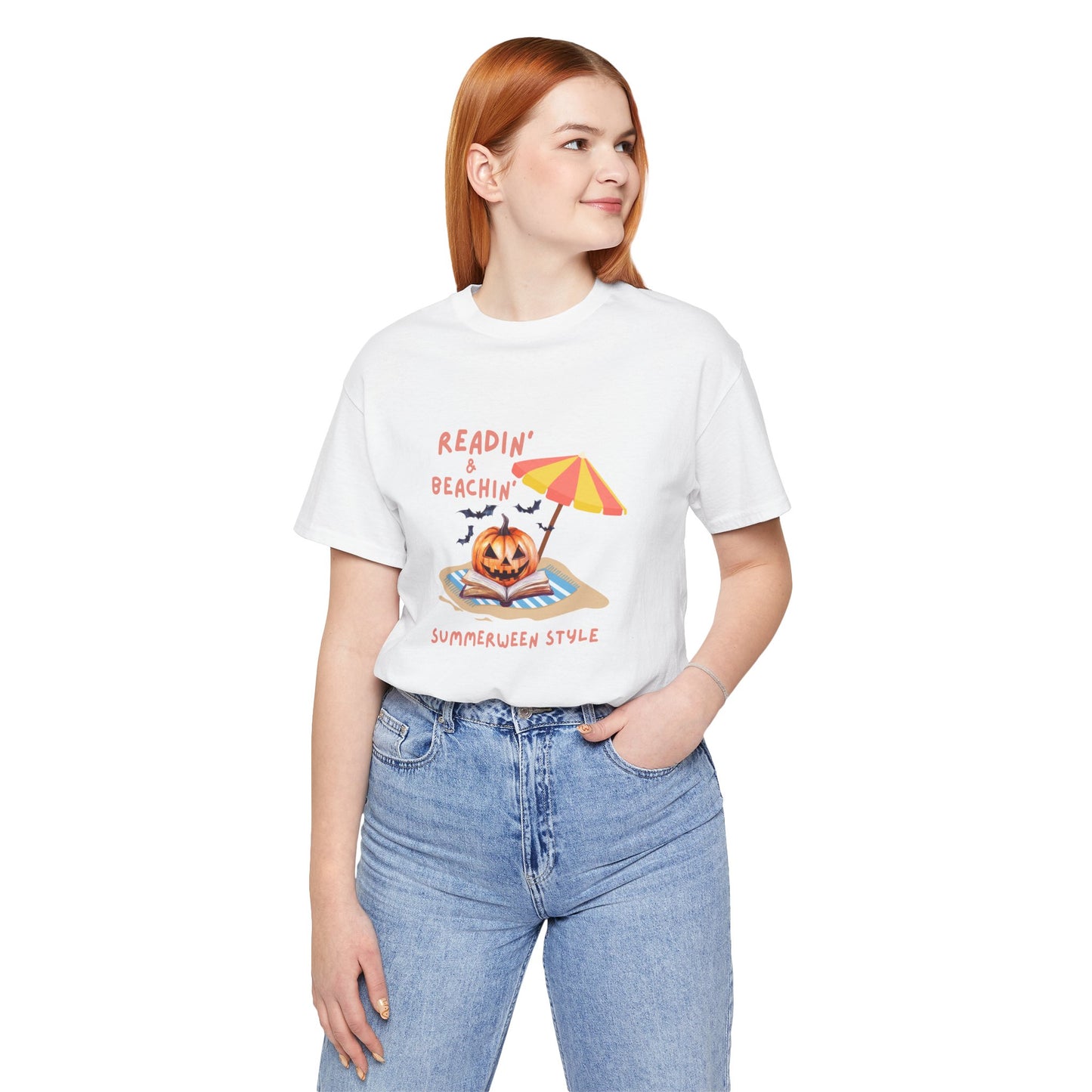 Readin and Beachin Pumpkin Reading Tee
