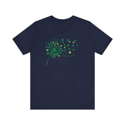 "Make a wish" Lucky Clover Short Sleeve Tee