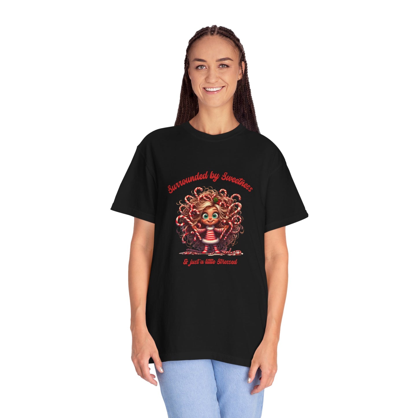 Sweet but Stressed Tee – Candy Cane Chaos in Style!