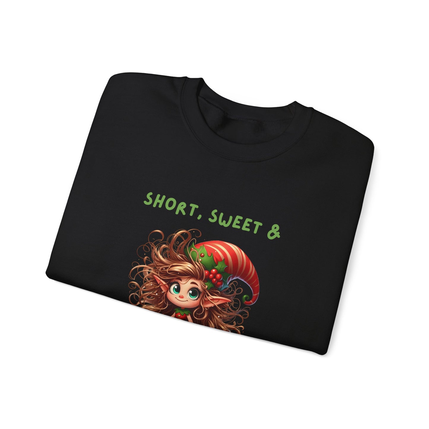 Short, Sweet, full of Holiday Sassy, Sassy Elf Holiday Sweatshirt, Cute Christmas Crewneck, Funny Seasonal Apparel, Unisex Gift for Friends, Holiday Party Outfit