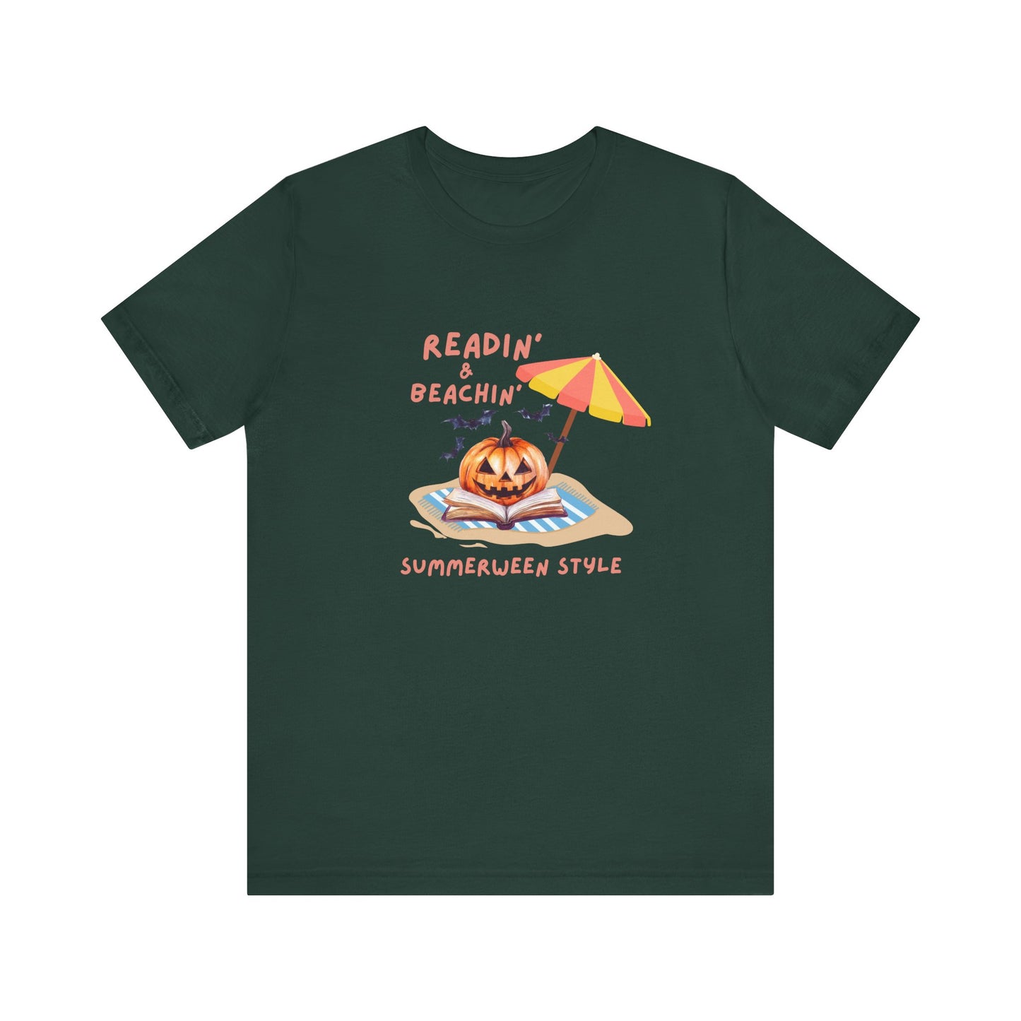 Readin and Beachin Pumpkin Reading Tee