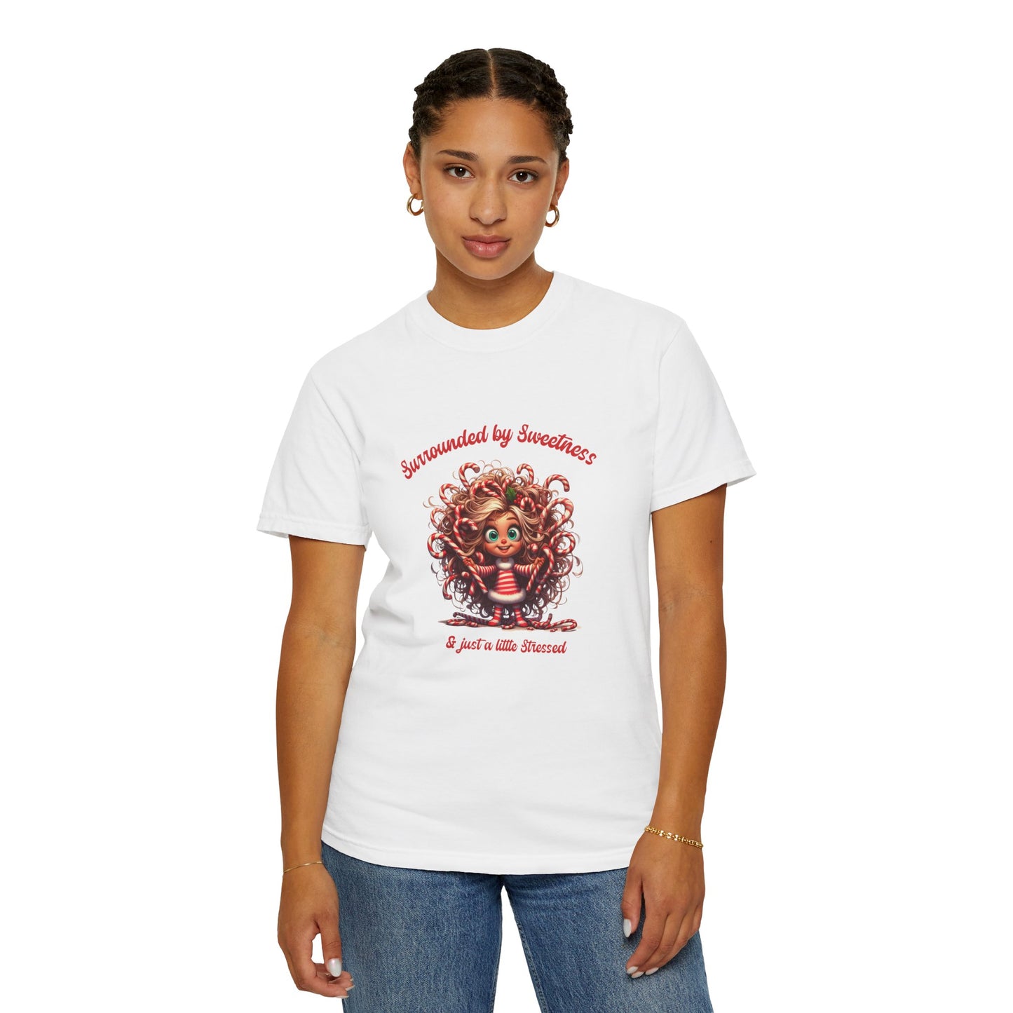 Sweet but Stressed Tee – Candy Cane Chaos in Style!