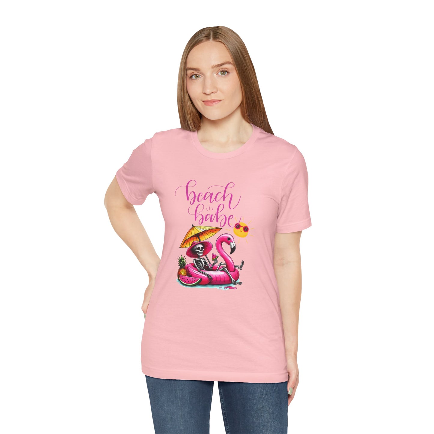 Beach Babe Skeleton Soakin Up Sunshine tee