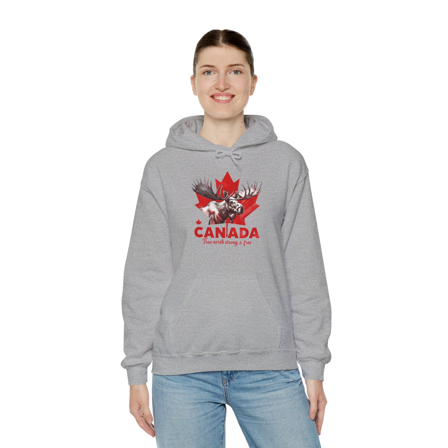 Canadian Moose: True North, Strong and Free Hoodie