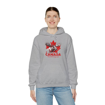 Canadian Moose: True North, Strong and Free Hoodie