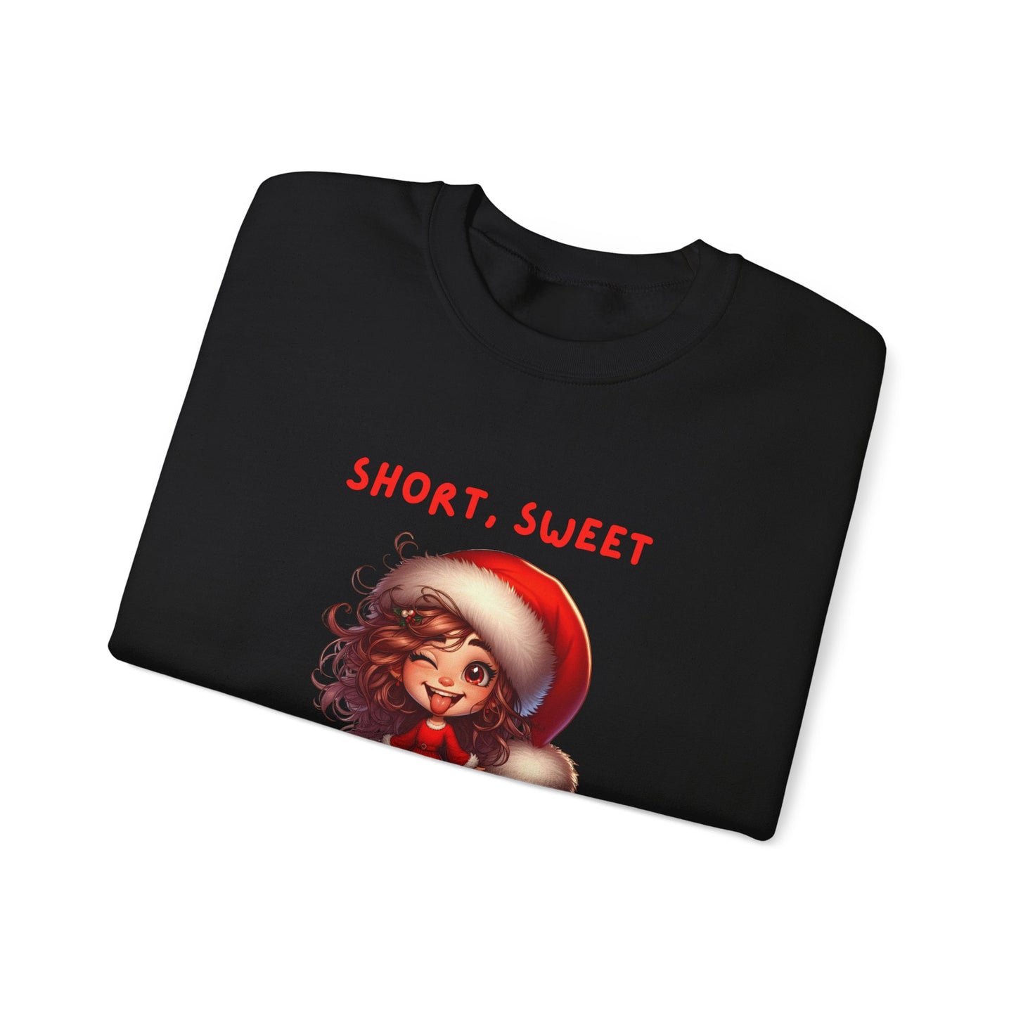 Short sweet and sleighing it Festive Christmas Sweatshirt | Short, Sweet & Sleighin' It | Cozy Holiday Gift, Unisex Sweatshirt, Cute Christmas Apparel, Winter Wear