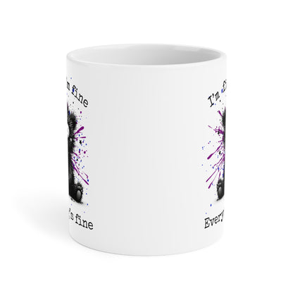 “I’m Fine, I’m Fine Everything’s Fine” Frazzled Bear Ceramic Mug , Gift for bear Lovers, Funny Mugs for Coffee