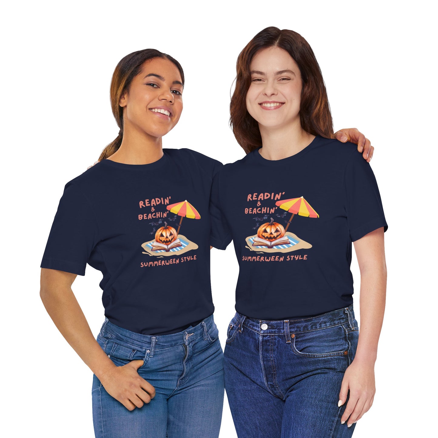 Readin and Beachin Pumpkin Reading Tee