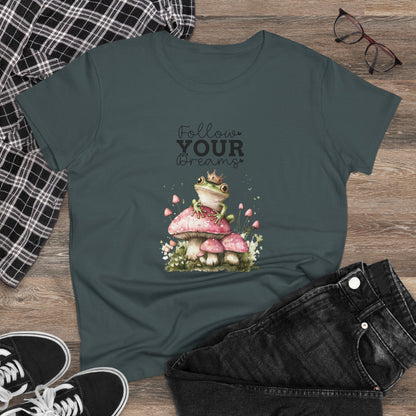 Follow Your Dreams Cute Frog Women's Semi Fit Tee