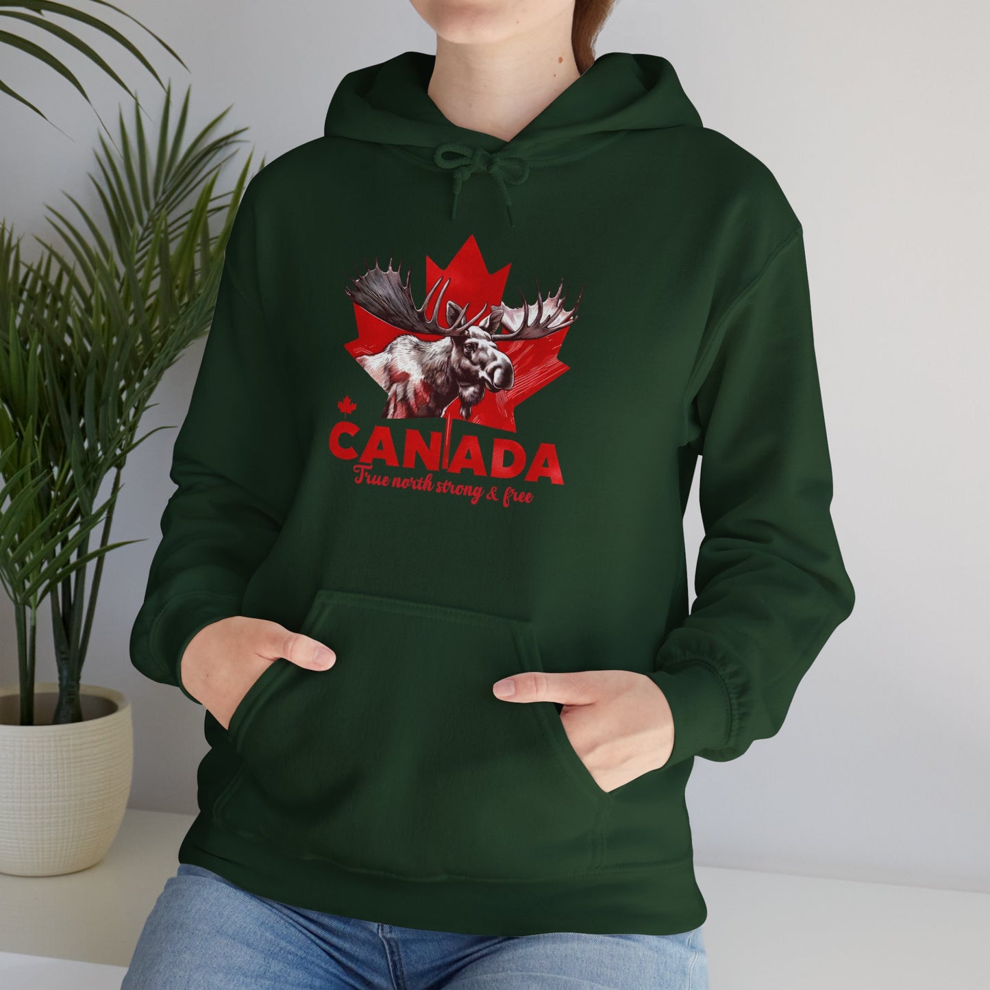 Canadian Moose: True North, Strong and Free Hoodie