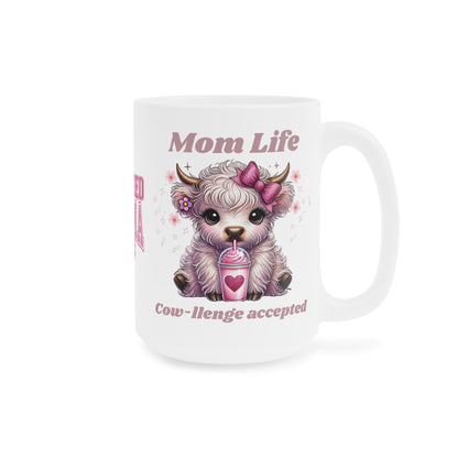 Cow-challenge Accepted, Blessed Mama Ceramic Mug